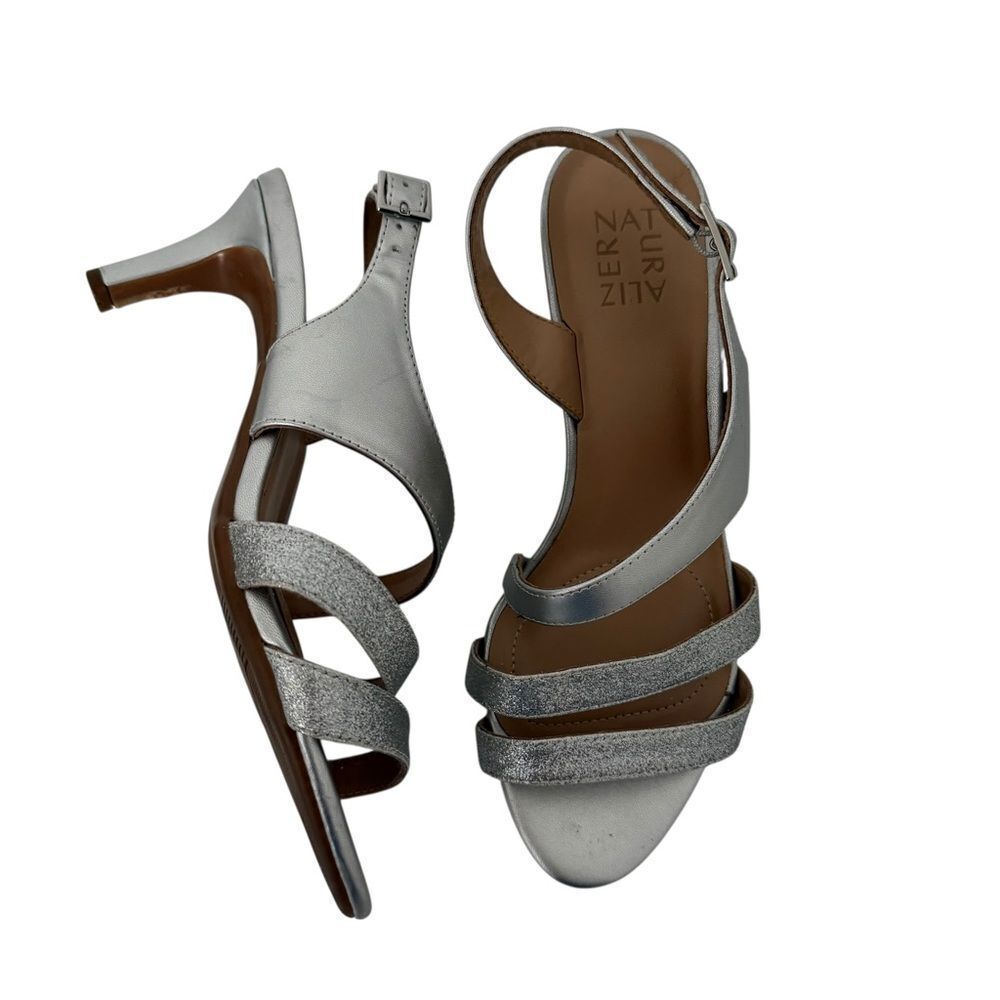 Naturalizer Taimi Silver Slingback Dressy Strappy Sandals